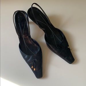 Kate Spade black kitten heels